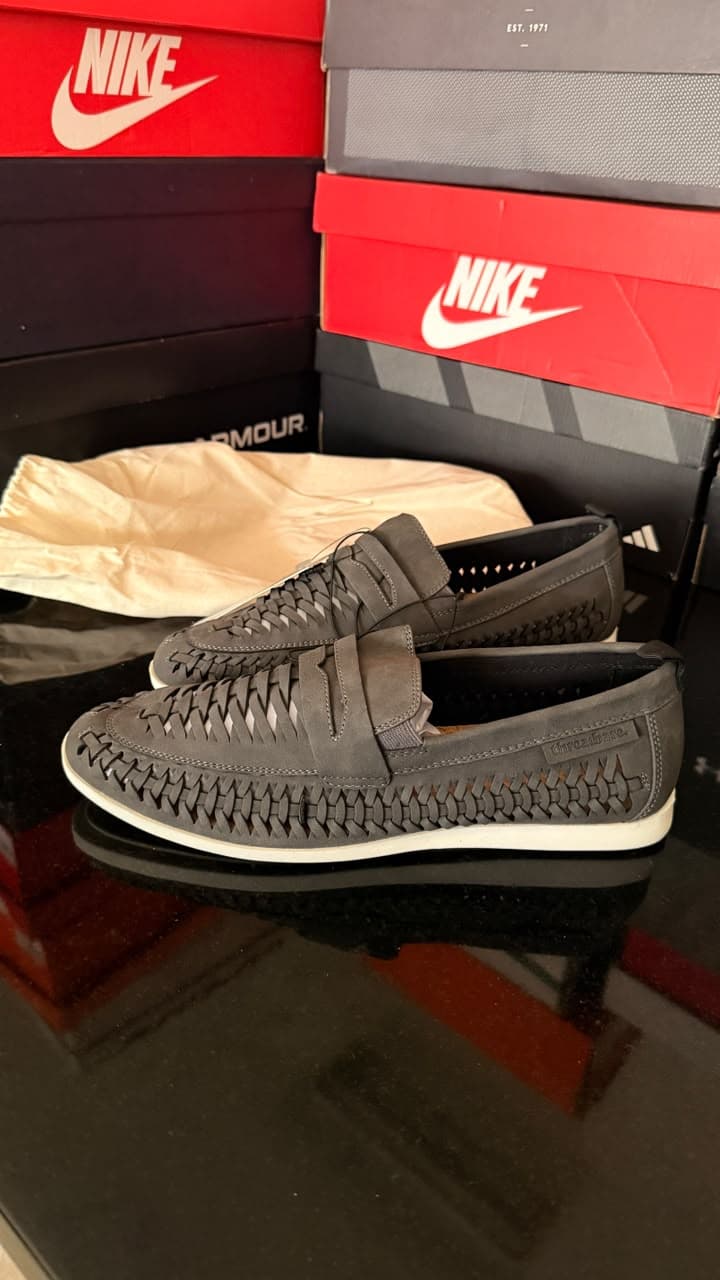 original threadbare uk men lightweight Aaron slip ons grey